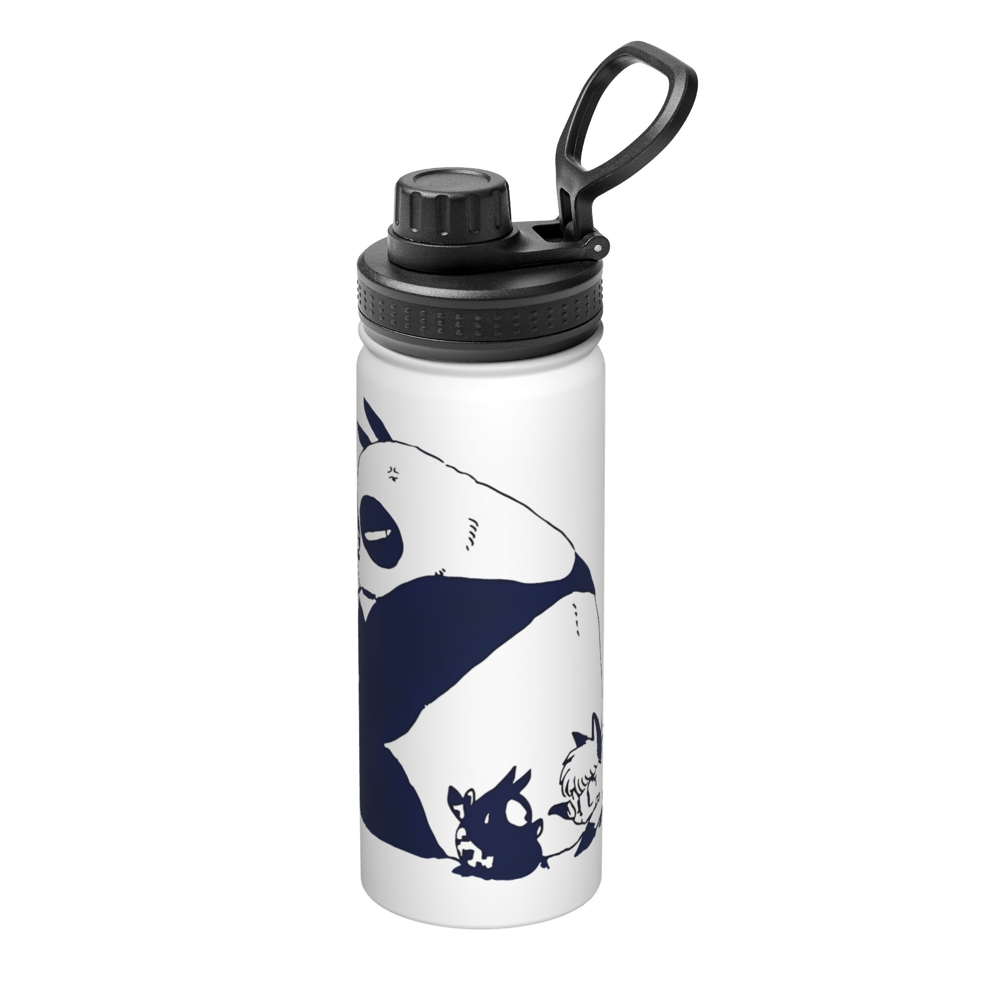 Sports Water Bottle Insulated - ランマ1/2、日本のアニメ「パンダ」をモチーフにした18オンスの保温ボトル。ステンレス製で、オフィスや家庭で使えるサーモカップ、水筒。
